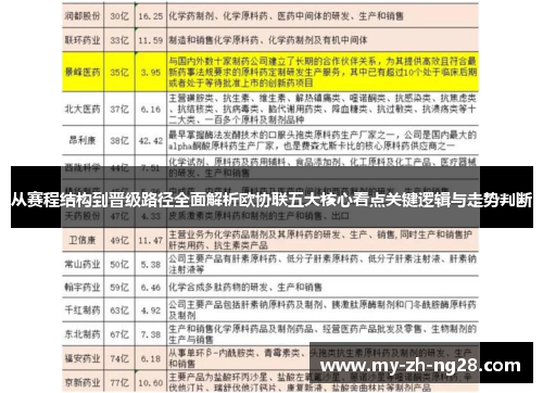 从赛程结构到晋级路径全面解析欧协联五大核心看点关键逻辑与走势判断